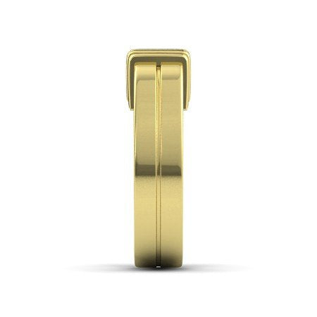 atjewels 14K Yellow Gold Over .925 Sterling Silver Princess Cut CZ Band Ring For Men's MOTHER'S DAY SPECIAL OFFER - atjewels.in