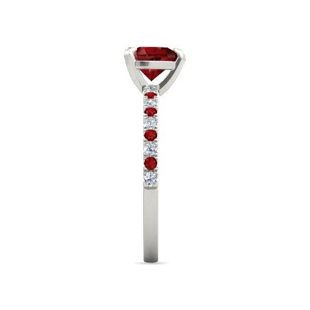 atjewels 925 Sterilng Silver Heart Shape Garnet & Round Cut White CZ Band Ring MOTHER'S DAY SPECIAL OFFER - atjewels.in