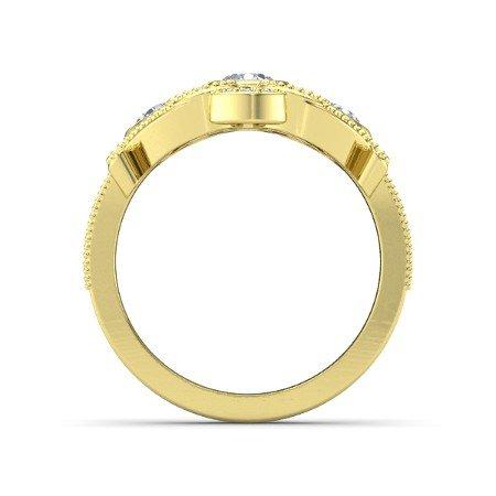 atjewels 14k Yellow Gold On 925 Silver White Simulated Diamond  Princess M Engagement Ring MOTHER'S DAY SPECIAL OFFER - atjewels.in
