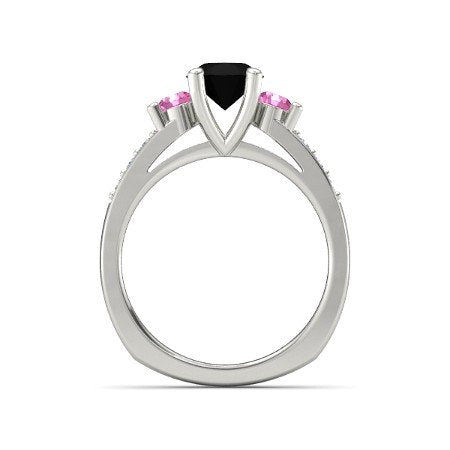 atjewels Valentine Day Offers Multi Stone in 14K White Gold Over Sterling Solitaire With Accents Ring - atjewels.in