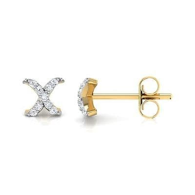 atjewels 14k Yellow Gold Over .925 Sterling Silver w/ Round Cut White CZ Selectable Earrings For Girl's & Women's Earrings - atjewels.in