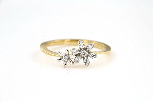 atjewels 0.28 CT 14K Two tone Gold Over 925 Sterling Silver Round Cubic Zirconia Fancy Cluster Ring For Free Shipping MOTHER'S DAY SPECIAL OFFER - atjewels.in