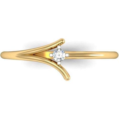 Atjewels Valentine Special 14K Yellow Gold Over Sterling White CZ Diamond in Solitaire Engagement Wedding Ring for Women's - atjewels.in