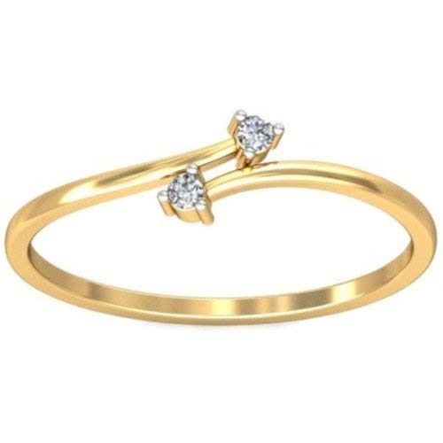 ATJewels 0.04 CT 14K Yellow Gold Over Sterling White CZ Diamond Bypass Engagement Wedding Ring for Women's - atjewels.in