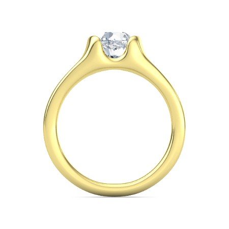 atjewels 14K Yellow Gold Plated .925 Sterling Silver Round Cut White Cubic Zircon Solitaire Ring For Women's MOTHER'S DAY SPECIAL OFFER - atjewels.in
