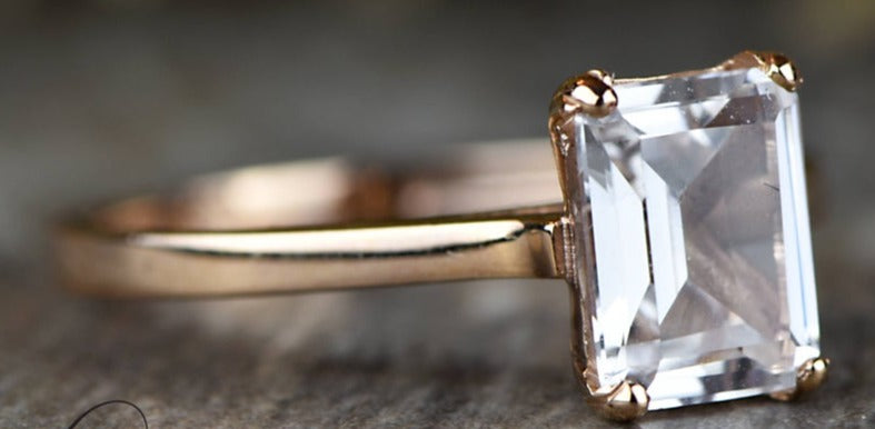 1 CT Emerald Cut Diamond 925 Sterling Silver Women Solitaire Anniversary Ring