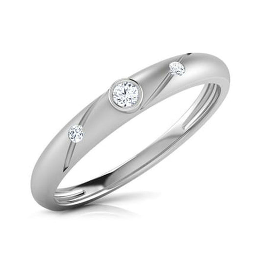 1/2 CT 14k White Gold Over Round Cut Diamond Three Stone Wedding Men's Band Ring - atjewels.in
