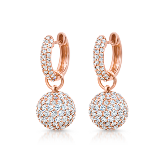 4CT Round Cut Diamond 14k Solid Rose Gold Over Circle Hoop Drop Wedding Earrings - atjewels.in