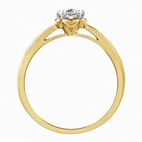 14k Yellow Gold Over Round Cut White Diamond Solitaire Anniversary Wedding Ring - atjewels.in