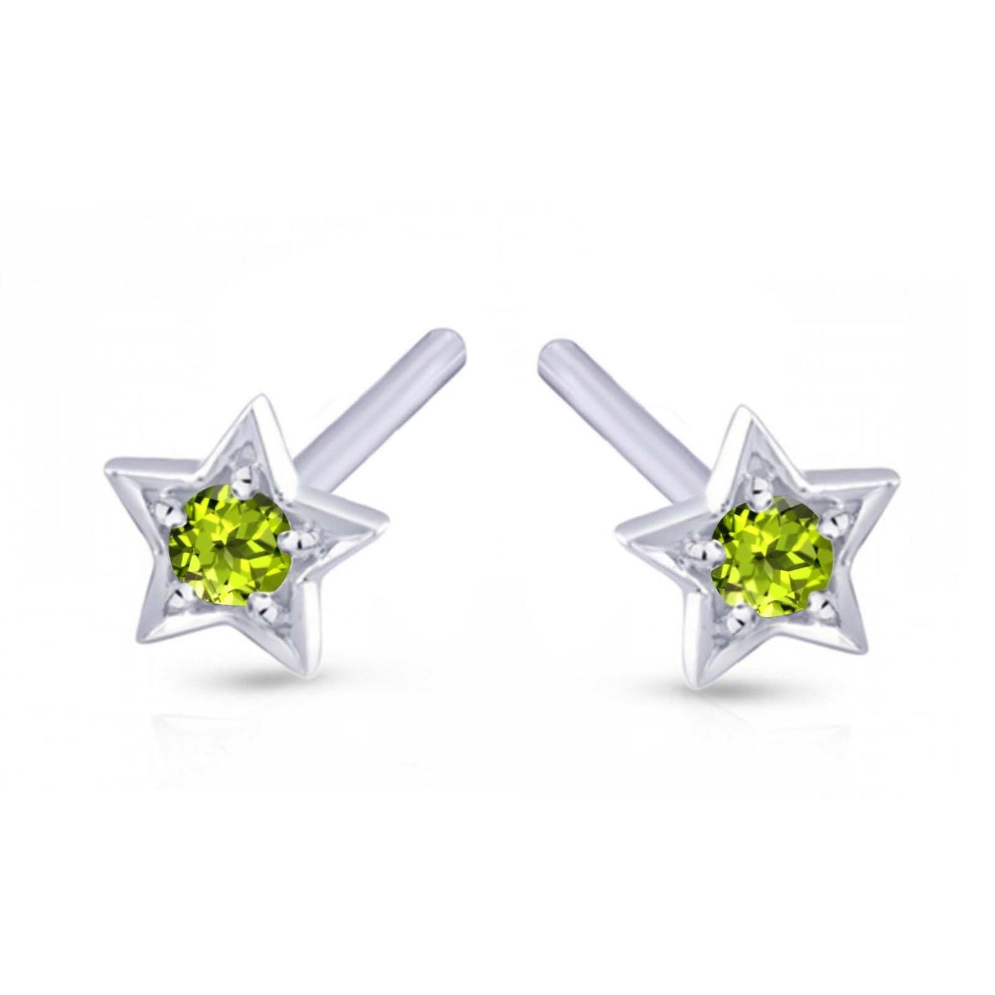 925 Sterling Silver Round Cut Gemstone Star Stud Earrings For Women's & Girl's - atjewels.in