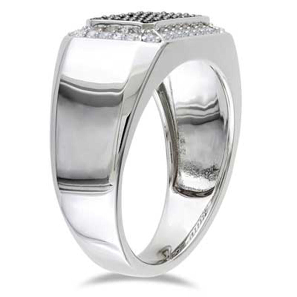 Round Cut Black Diamond 14k Two Tone Gold Over Men's Engagement Wedding Ring - atjewels.in