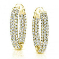 4CT Brilliant Round Cut Diamond 14k Yellow Gold Over Wedding Large Hoop Earrings - atjewels.in