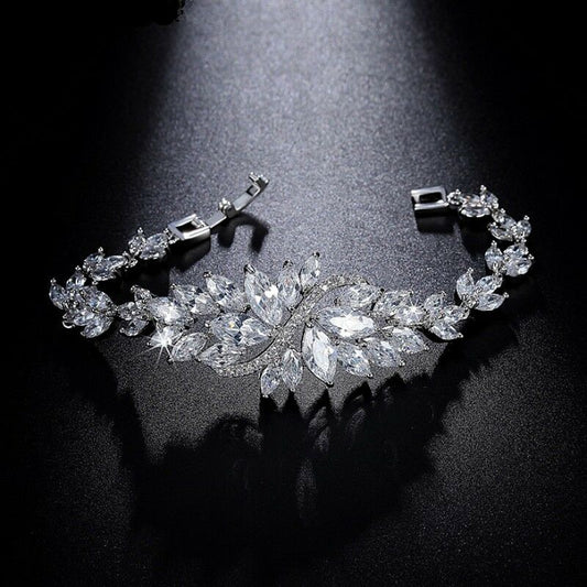 10 CT Marquise & Round Cut Diamond 14k White Gold Over Tennis Women's Bracelet - atjewels.in