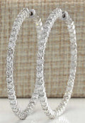 3 CT Brilliant Cut Diamond 14k White Gold Over Party Wear Large Hoop Earrings - atjewels.in