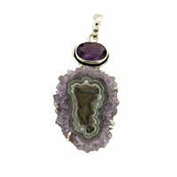16.55 Ct Superior Natural Wholesale Amethyst Stalactite 925 Sterling Silver Lake Pendant
