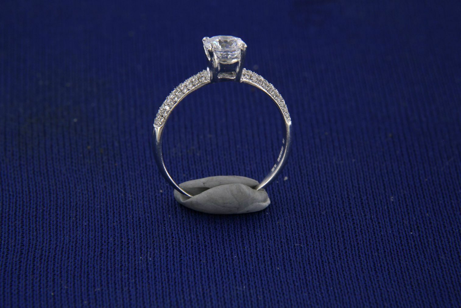 14k White Gold Over 2Ct Round Cut Diamond Solitaire with Accents Engagement Ring - atjewels.in