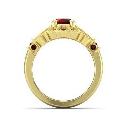 1 CT 14k Yellow Gold Over Red Garnet Disney Princess Engagement Wedding Ring - atjewels.in