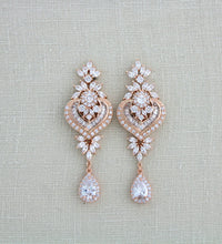 14k Rose Gold Over 3 CT Multi Cut Diamond Cluster Heart Wedding Drop Earrings - atjewels.in