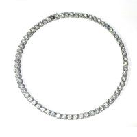 14k Solid White Gold Over 45 CT Round Cut D/VVS1 Diamond Tennis 16" Necklace - atjewels.in