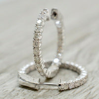 1.5 CT Brilliant Cut Diamond In-Outside Engagement Wedding Women's Hoop Earrings - atjewels.in
