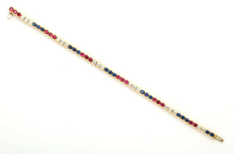 3 CT Round Cut Gemstones 14k Solid Yellow Gold Over Tennis 7" Women's Bracelet - atjewels.in