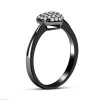1/2 CT Round Cut Diamond Black Gold Finish Cluster Love Heart Women's Ring - atjewels.in
