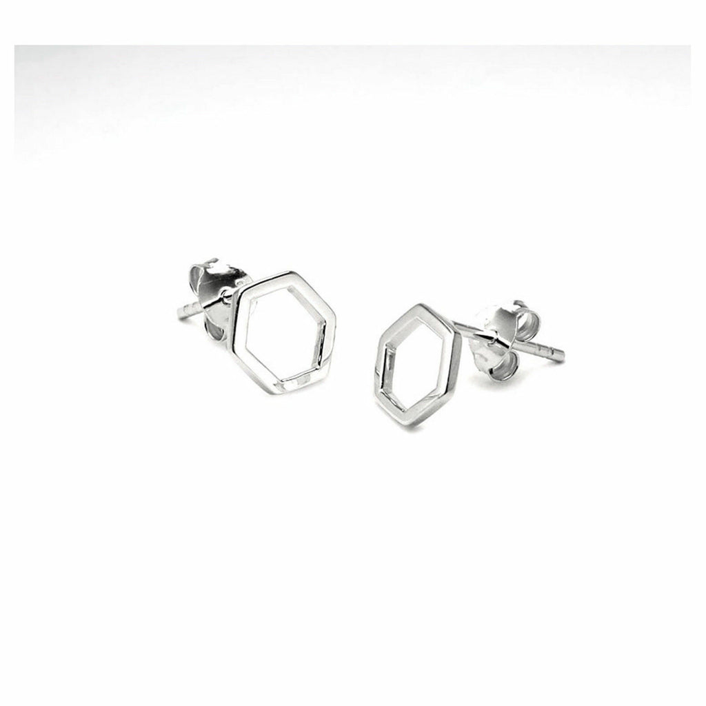 925 Sterling Silver Hexagon Shape Pendant Earrings & Ring Jewelry Set With Chain - atjewels.in