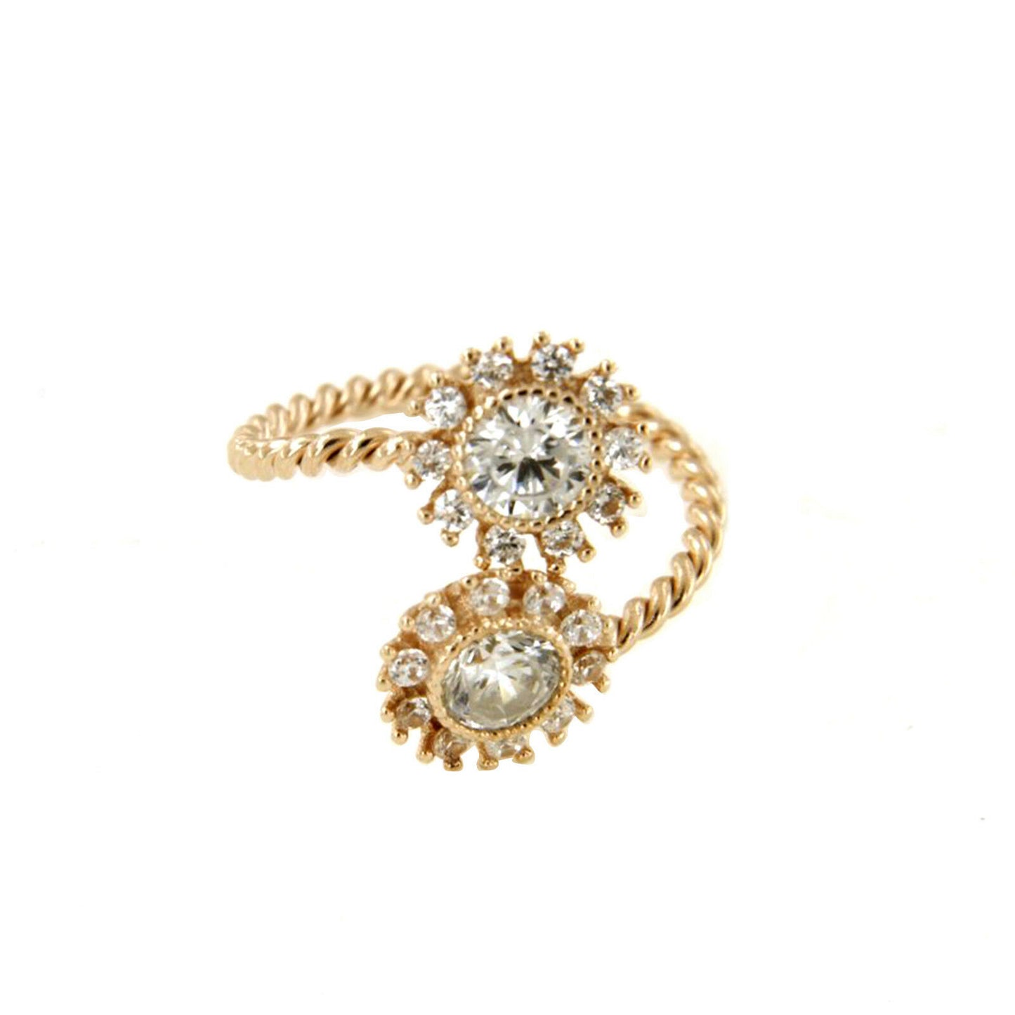 Round Cut Diamond 14K Rose Gold Over Diamond Adjustable Midi Toe Ring Jewelry - atjewels.in