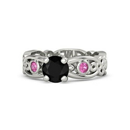 14k White Gold FN Round Cut Diamond Sapphire Disney Princess Merida Wedding Ring - atjewels.in
