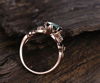 1 CT Round Cut Emerald 14k Rose Gold Over May Birthstone Engagement Diamond Ring - atjewels.in