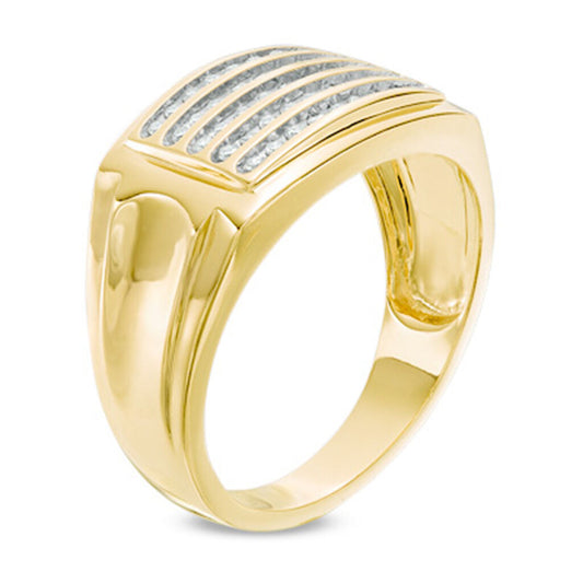 1 CT Bezel Round Cut Diamond 14k Yellow Gold Over Cluster Engagement Men's Ring - atjewels.in