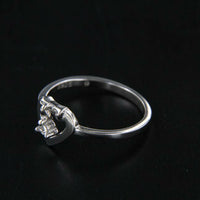 925 Sterling Silver Round Cut White Diamond Dancing Stone Heart Ring For Women's - atjewels.in