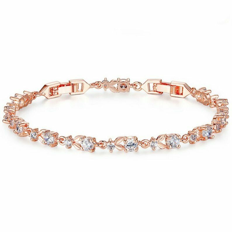 6 CT Round Cut Diamond 14K Rose Gold Over 7'' Tennis Bracelet - atjewels.in