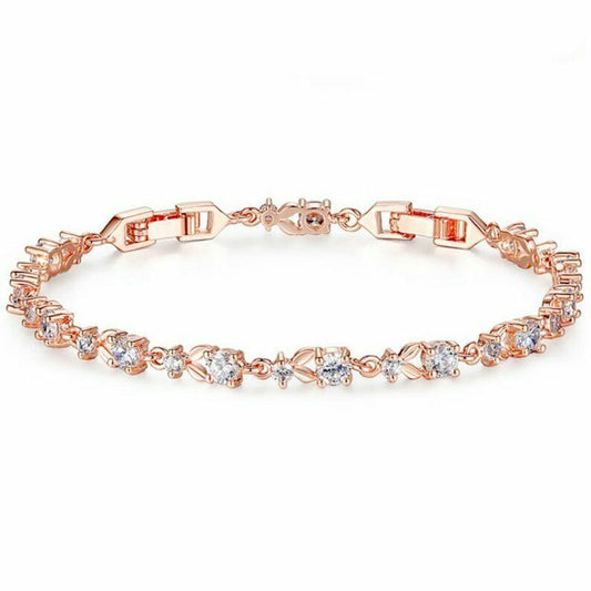 6 CT Round Cut Diamond 14K Rose Gold Over 7'' Tennis Bracelet - atjewels.in