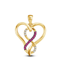 1/2Ct 14k Yellow Gold Over Round Cut Diamond Infinity Love Heart Women's Pendant - atjewels.in