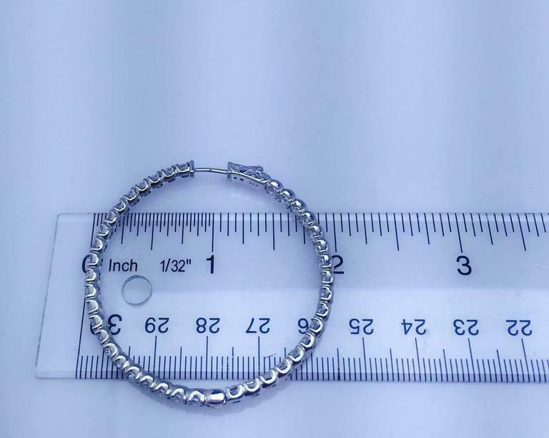 14k White Gold Over 2 CT Round Cut Diamond Large Hoop Wedding Women's Earrings - atjewels.in