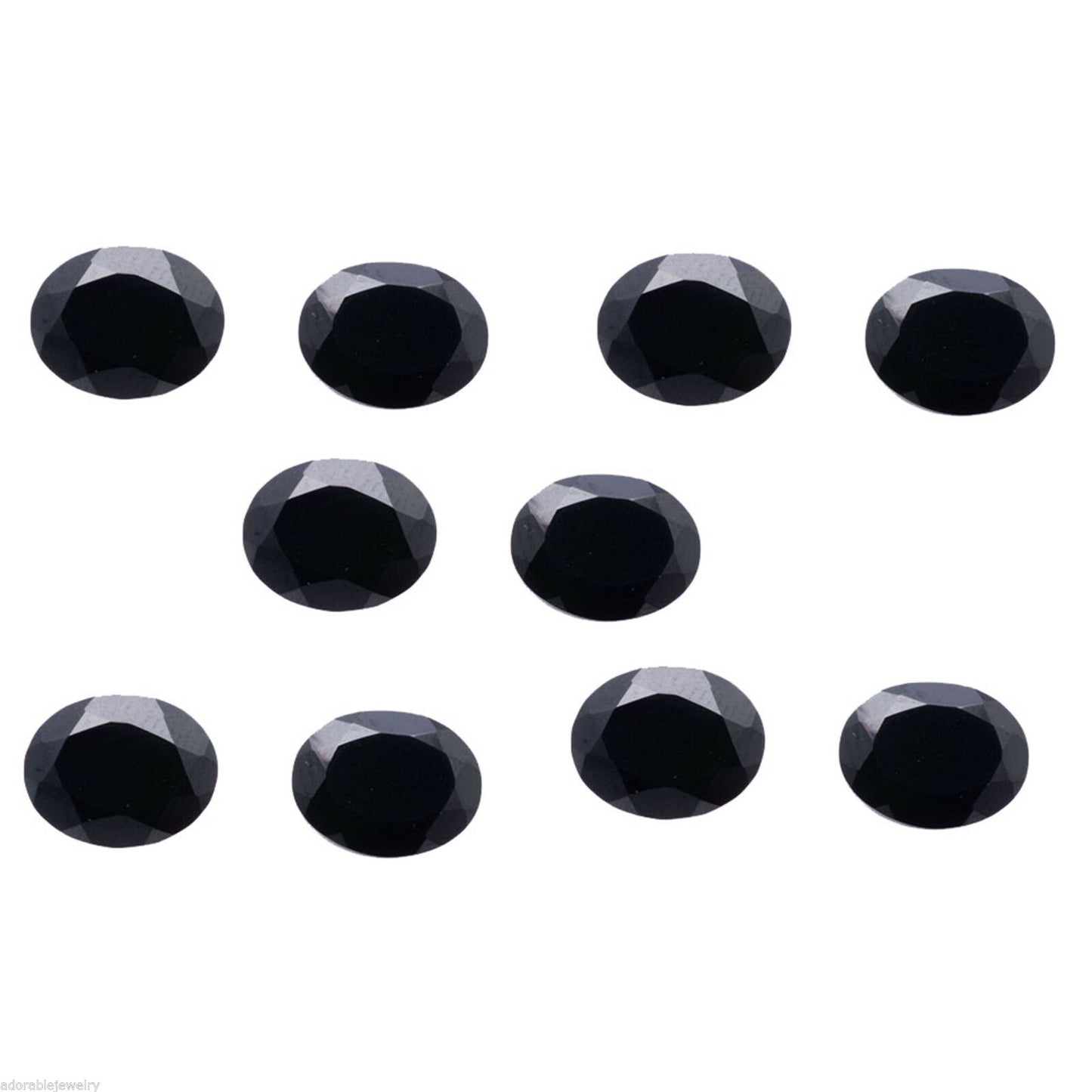 Oval Cut 5X7MM VVS Quality Black Cubic Zirconia Loose Stones 10pcs Wholesale Lot - atjewels.in