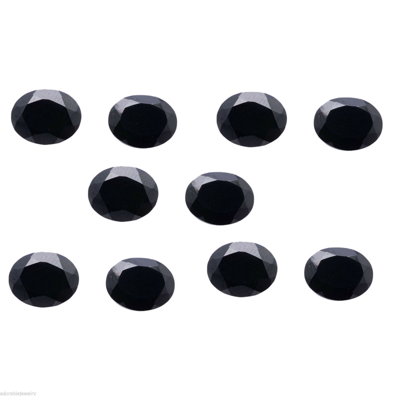 Oval Cut 5X7MM VVS Quality Black Cubic Zirconia Loose Stones 10pcs Wholesale Lot - atjewels.in