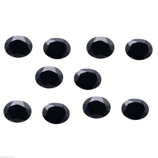Oval Cut 5X7MM VVS Quality Black Cubic Zirconia Loose Stones 10pcs Wholesale Lot - atjewels.in