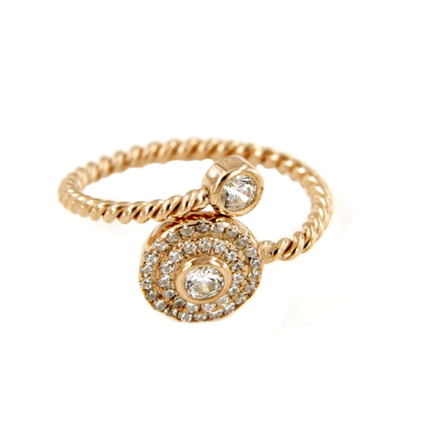 Round Cut Diamond 14K Rose Gold Over Diamond Adjustable Midi Toe Ring Jewelry - atjewels.in