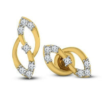 Round Cut Diamond 14k Yellow Gold FN Cluster Stud Butterfly Engagement Earrings - atjewels.in