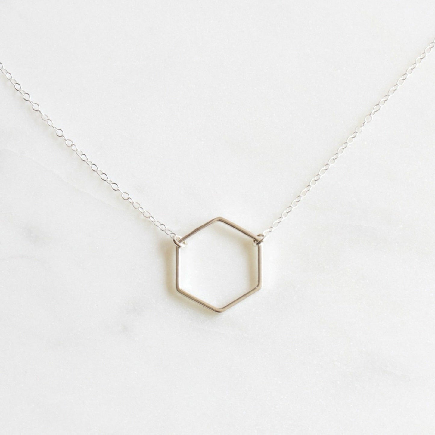 925 Sterling Silver Hexagon Shape Pendant Earrings & Ring Jewelry Set With Chain - atjewels.in