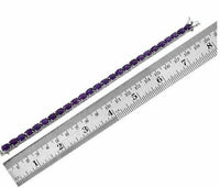 10 CT Oval Cut Amethyst 14k White Gold Over Engagement Womens 8" Tennis Bracelet - atjewels.in
