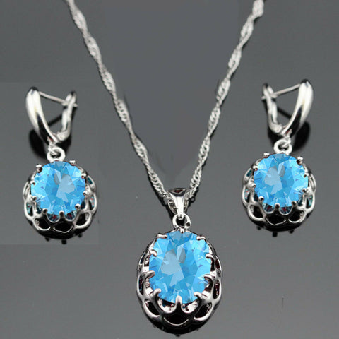 London Blue Topaz Necklace - Sterling Silver or Gold-Filled - Solstice LTD  - Jewelry and More