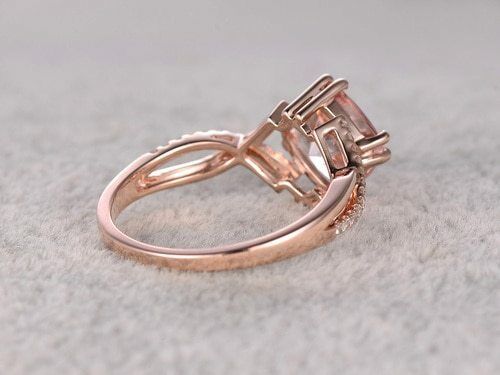 14k Rose Gold Over 2.4 Ct Cushion Cut Morganite Infinity Diamond Engagement Ring - atjewels.in