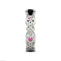 14k White Gold FN Round Cut Diamond Sapphire Disney Princess Merida Wedding Ring - atjewels.in