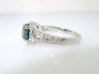 14k White Gold Over 2CT Round Cut Blue Topaz Split Shank Engagement Diamond Ring - atjewels.in