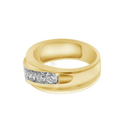 1/2 CT Round Cut Diamond 14k Solid Yellow Gold Over Five-Stone Wedding Mens Ring - atjewels.in