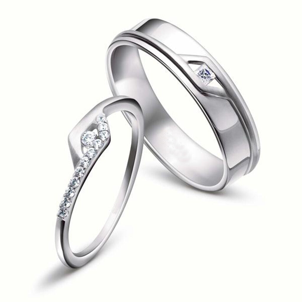 Amazon.com: Uloveido Women Wedding Anniversary Rings Enhancer Silver Color  Whte Gold Plated Cubic Zirconia Rings Enhancers for Women Girls Size 5  Y449: Clothing, Shoes & Jewelry