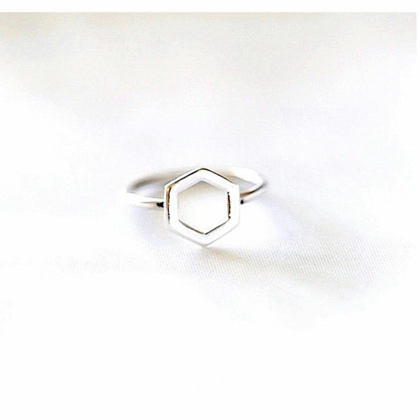 925 Sterling Silver Hexagon Shape Pendant Earrings & Ring Jewelry Set With Chain - atjewels.in